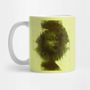 Very beautiful, mystic, soft, black woman. Soft. Mug